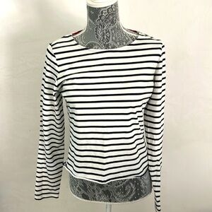 Like New Boden cropped striped Long sleeve T shirt Sz S
